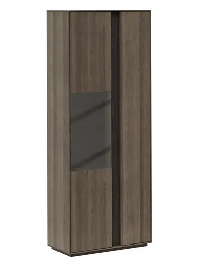 Vitrine Saratoga - Buche massiv, silbergrau geölt