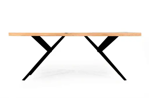 Esstisch - LB ca. 240x100 cm, Wildeiche massiv geölt, Schwarz