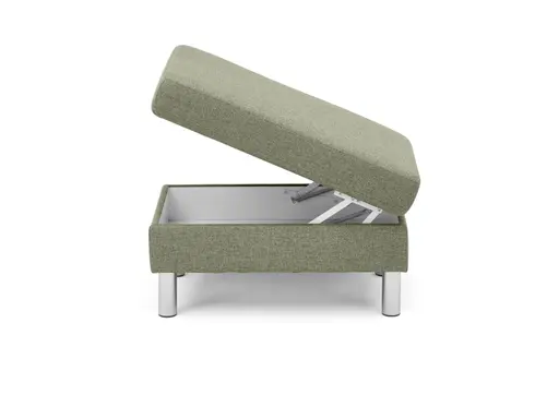 Hocker COOL - BL. ca. 70x70, mit Stauraum, Stoff, Hellgrün