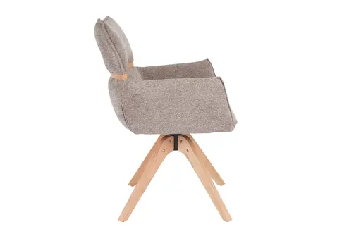 Armlehnstuhl MAROU - drehbar, Stoff, Braun