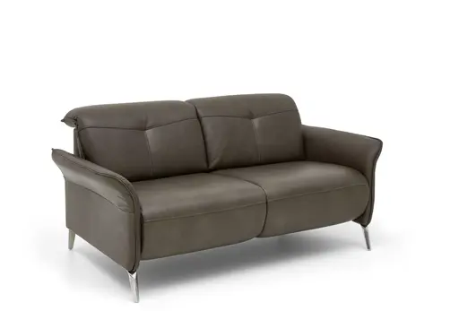 Sofa La Paz - 2,5-Sitzer, Kopfteil verstellbar, Leder, Graphit