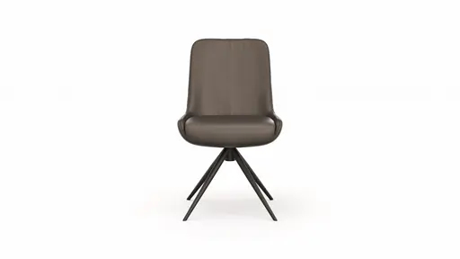 Stuhl Mis - Leder, Dunkelbraun, Gestell, Schwarz