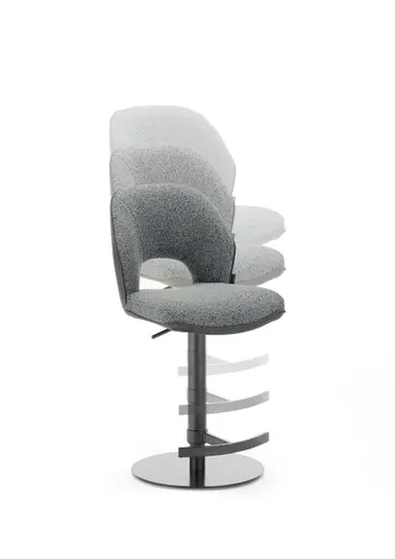 Barhocker MAILE - drehbar, höhenverstellbar, Stoff, Grau, Anthrazit