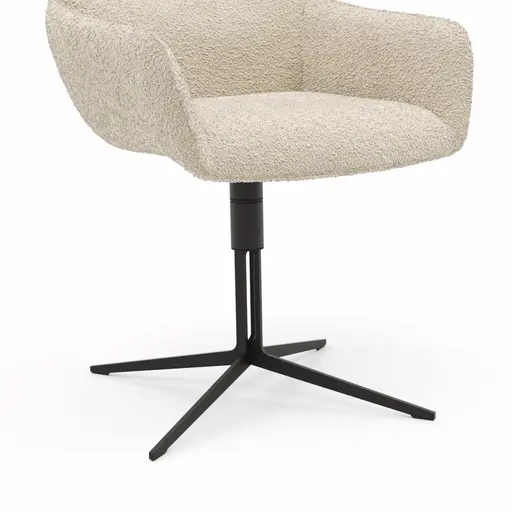 Armlehnstuhl Maluhia - drehbar, Stoff, Beige