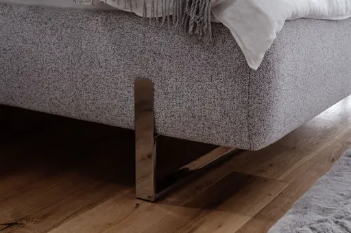 Polsterbett - Liegefläche ca. 180x200 cm, Stoff, Hellgrau