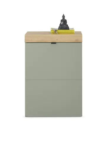 Schuhschrank - B ca. 60 cm, Schilfgrün, Artisan Eiche Nachbildung