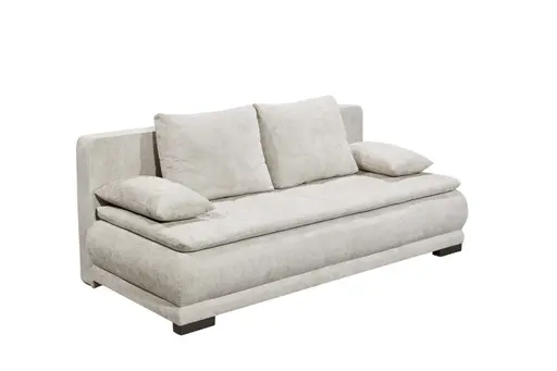 Schlafsofa - 3-Sitzer inkl. Schlaffunktion mit Bettkasten, Stoff, Hellgrau