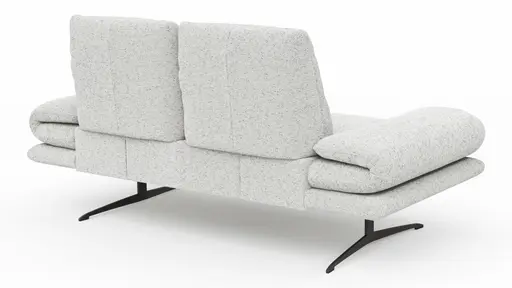 Sofa Lucero 2.0 - 2-Sitzer klein inkl. Drehsitz, Rollout-Armlehne und Sitztiefe verstellbar, Stoff, Offwhite