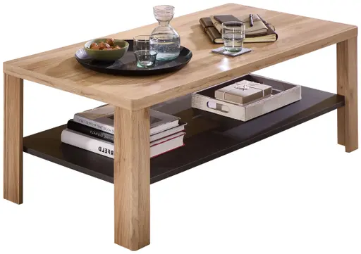 Couchtisch - LB ca. 120x60 cm, Eiche Nachbildung, Eiche dunkel Nachbildung