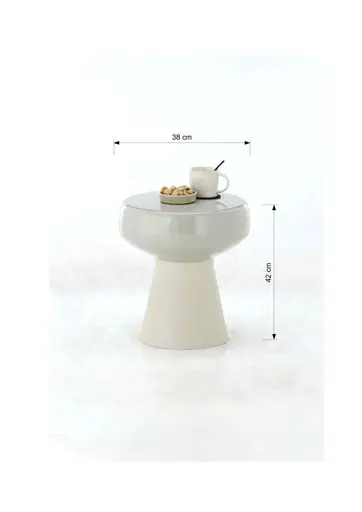 Beistelltisch - Ø/H ca. 38x42 cm, Creme