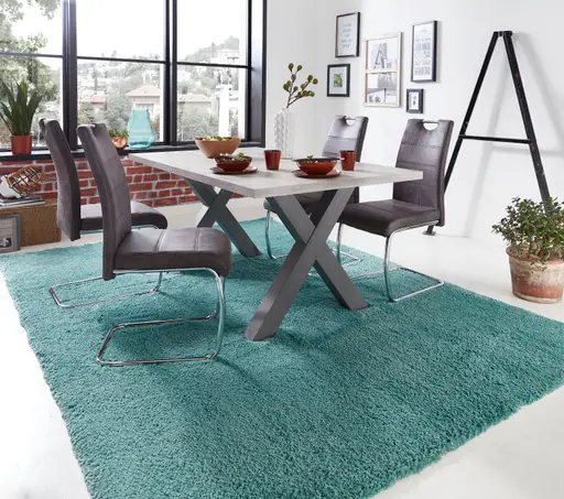 Freischwinger - Kunstleder, Grau