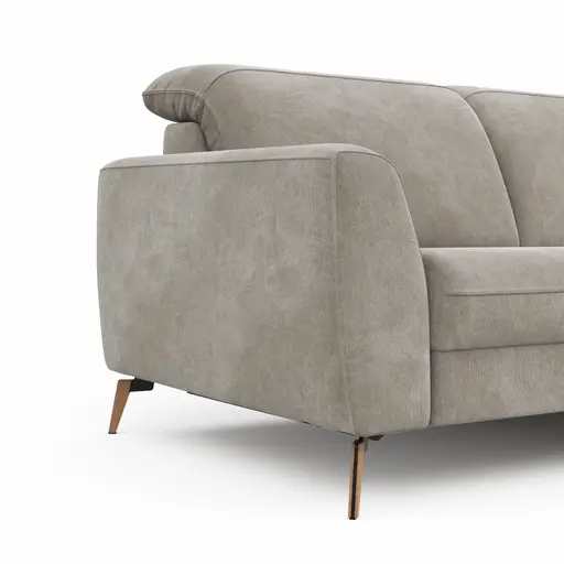 Sofa Tulsa KV - 2,5-Sitzer, inkl. Relaxfunktion und Kopfteilverstellung (motorisch), Stoff, Graubeige