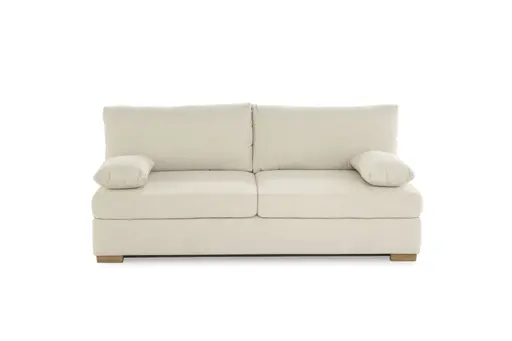 Sofa JELKO - 2-Sitzer inkl. Schlaffunktion mit Bettkasten, Stoff, Beige