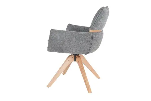 Armlehnstuhl MAROU - drehbar, Stoff, Graublau