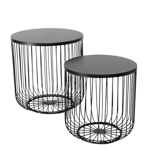 Beistelltisch - 2er Set, Schwarz