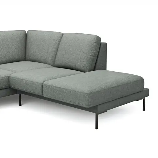 Ecksofa Rockport A - 2,5-Sitzer mit Ecke rechts, inkl. Sitzauszug (motorisch) und Armlehne klappbar, Stoff, Eisblau