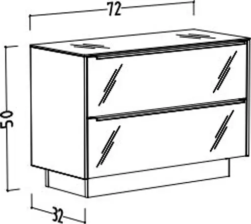 Unterschrank - B ca. 72 cm, Anthrazit