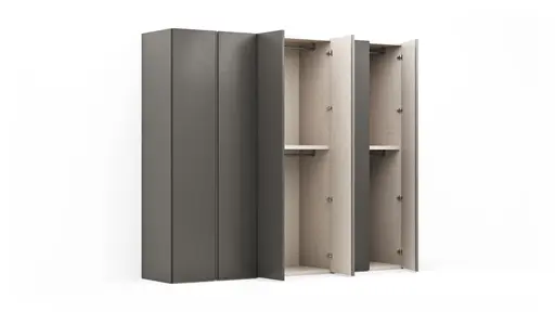 Drehtürenschrank Loretto - B ca. 280 cm, Lack matt, Anthrazit
