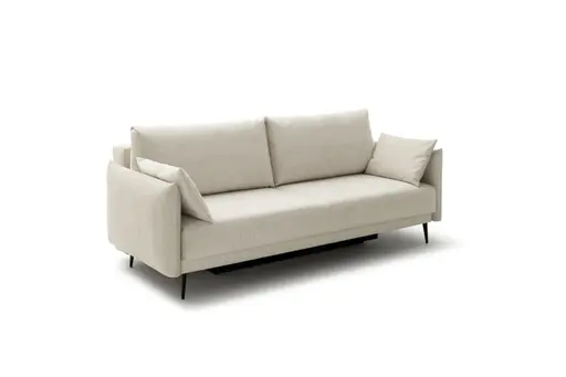 Schlafsofa Nettuno - 3-Sitzer, inkl. Schlaffunktion, Velour, Champagner