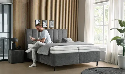 Polsterbett - Liegefläche ca. 180x200 cm, Stoff, Anthrazit