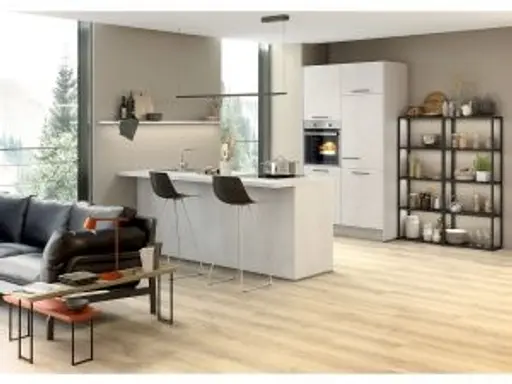 Inselküche 51.180 1 519, Beton Weißgrau Nachbildung