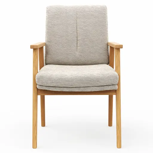 Armlehnstuhl Flore 2 - Stoff, Creme