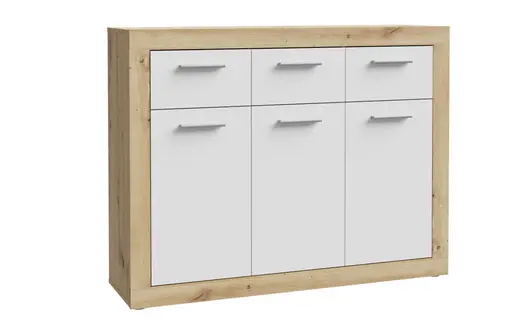 Kommode FIBI- Eiche Dekor, Weiß