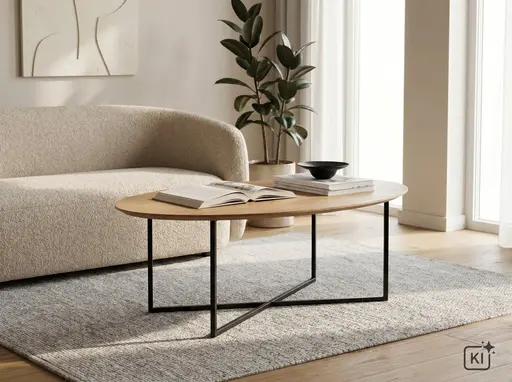 Couchtisch - LB ca. 115x70 cm, Wildeiche massiv geölt, Schwarz