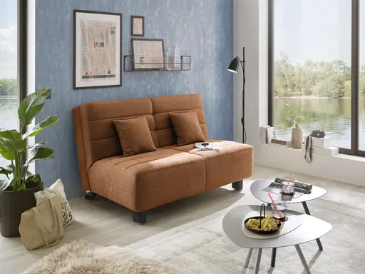 Faltsofa Easy - 2-Sitzer ohne Armlehne, ca. 140 cm inkl. Schlaffunktion, Stoff, Rot