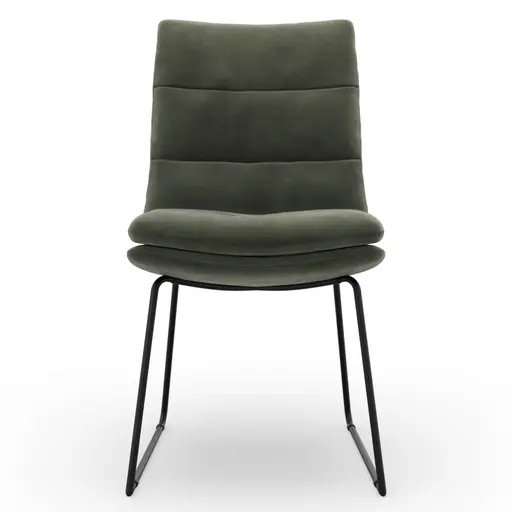 Stuhl Jukka - Stoff, Eukalyptus, Kufen, Schwarz