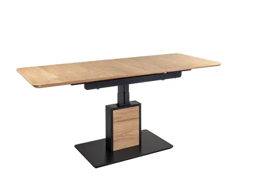 Couchtisch - höhenverstellbar/ausziehbar, LBH ca. 115-155x65x53-72 cm, Wildeiche furniert