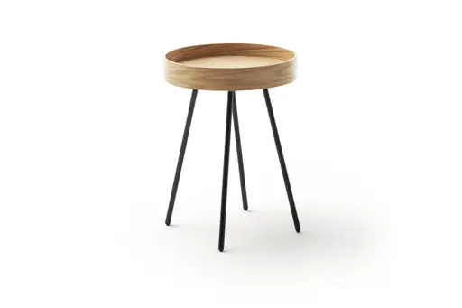 Beistelltisch Oak Tray - BHL ca. 46,5x55,5x46,5 cm, Eiche furniert, Schwarz