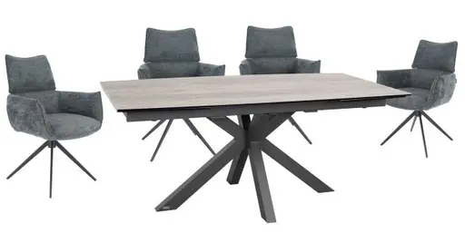 Esstisch MELANIA - ausziehbar, LB ca. 180x95, Keramik, Braun