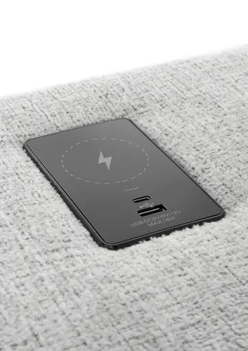 Nachttisch- Inkl. Ladeport, Stoff, Anthrazit