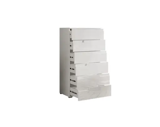 Kommode - B ca. 65 cm, Weiß, Weiß Hochglanz