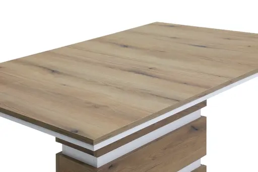 Esstisch - ausziehbar, LB ca. 140x90 cm, Evoke Eiche Nachbildung, Weiß