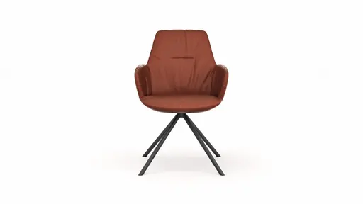 Armlehnstuhl Pegara - Leder, Rost