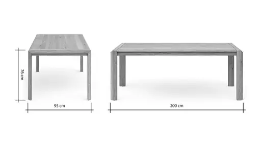 Esstisch Middleton - ausziehbar, LB ca. 200x95 cm, Astbuche massiv