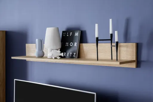 Wandboard - B ca. 153 cm, Eiche Furnier geölt, Wildeiche massiv geölt