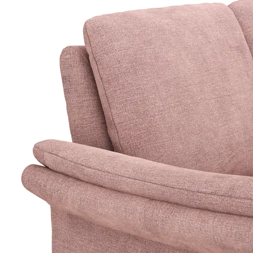 Ecksofa Tenero - 2-Sitzer mit Longchair rechts, Stoff, Helles Rosa