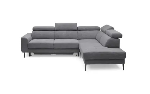 Ecksofa CHARIS - 2-Sitzer, Ecke rechts inkl. Schlaffunktion und Bettkasten, Microfaser, Anthrazit
