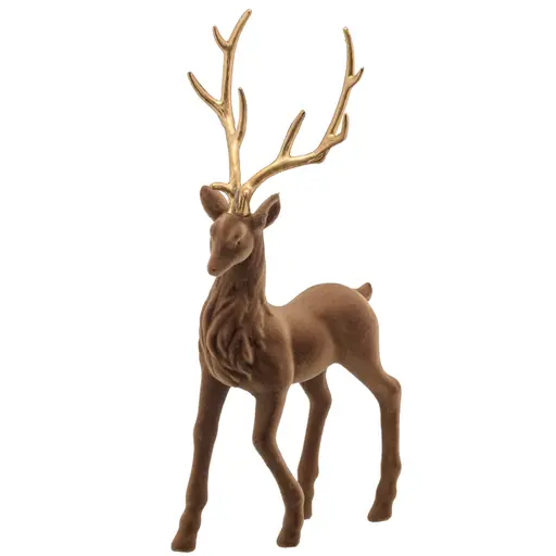 Deko-Hirsch - LBH ca. 23x7x53 cm, Macchiato/Goldfarben