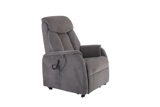 TV-Sessel MARIN - Aufstehhilfe, Relaxfunktion, Kopfteilverstellung, Stoff, Grau