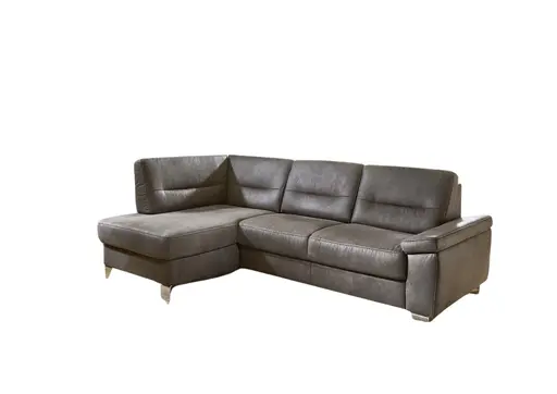 Ecksofa - Longchair links und 2,5-Sitzer, Stoff, Anthrazit