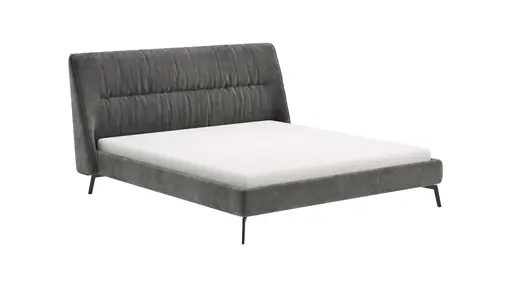 Polsterbett Alvito - Liegefläche ca. 180 x 200 cm, Stoff, Dunkelgrau