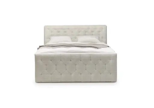 Boxspringbett- Liegefläche ca. 180x200 cm, Stoff, Creme