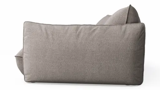 Trapezsofa Fluffy - 2-Sitzer mit Trapezelement und Abschlussteil inkl. Rückenlehne verstellbar, Stoff, Taupe