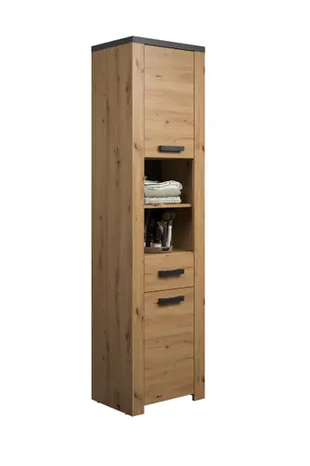 Hochschrank - B ca. 53 cm, Eiche Dekor