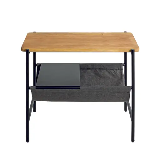 Beistelltisch - LB ca. 60x38 cm, Eiche massiv geölt, Schwarz