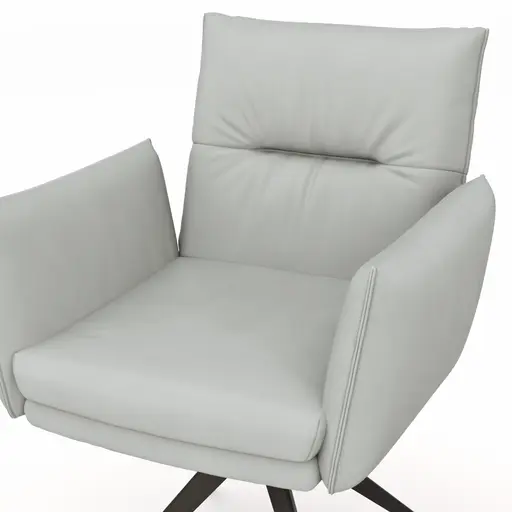 Armlehnstuhl Coscino - Leder, Hellgrau